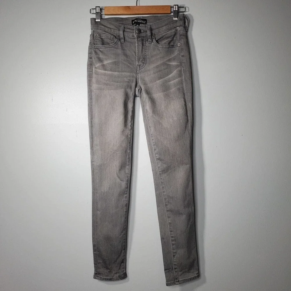 J. Crew Mercantile Mid-Rise Skinny Jean Valley Wash Gray Size 24